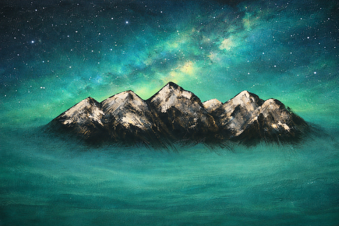 Mountain Galaxy Landscape Print — Matte Poster