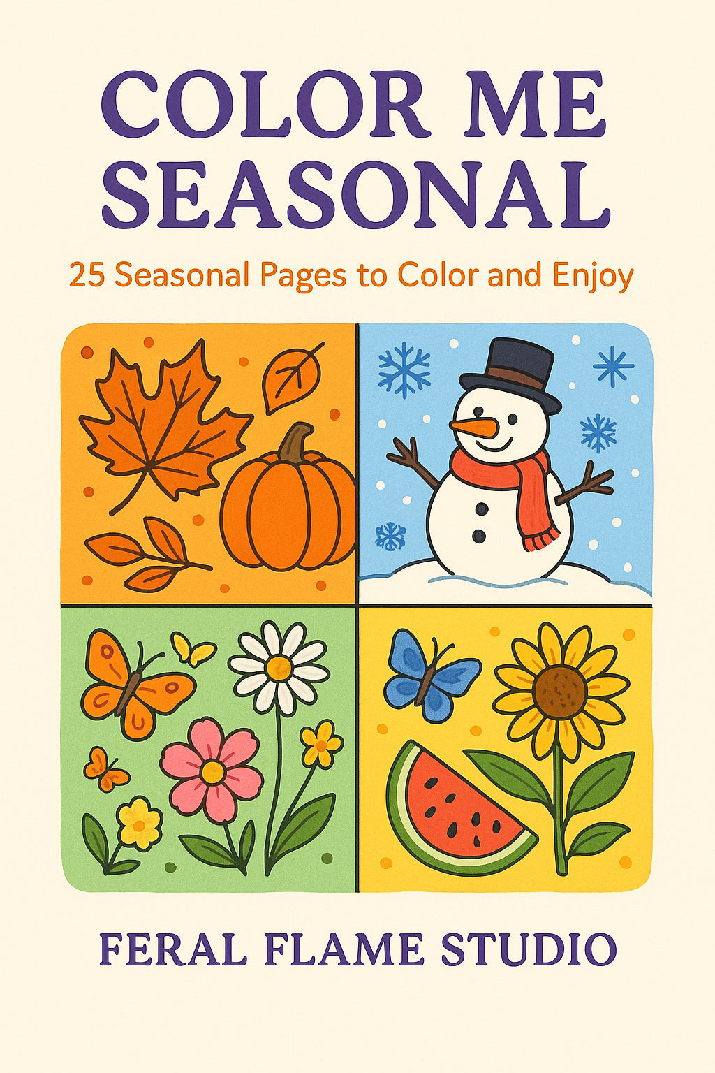 Color Me Seasonal | Coloring Book | Digital Download