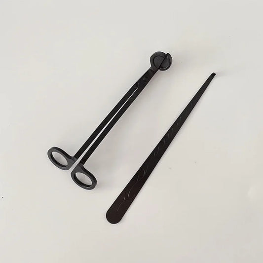 Matte Black Candle Care Set |304 Stainless Steel | Wick Trimmer + Wick Dipper