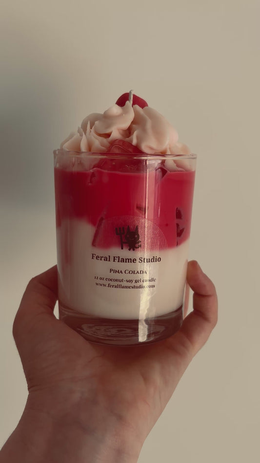 Pina Colada Dessert Candle – Coconut Soy Gel | 12 oz